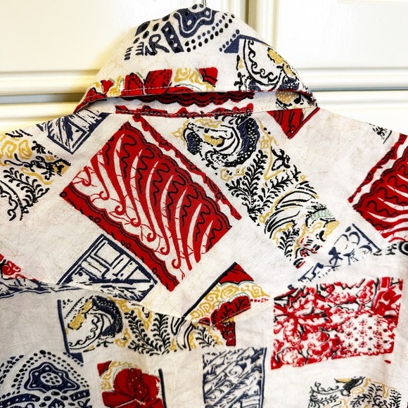 Vintage American Prior Westerns Pearl Snap Red Blue Mens Country Rodeo Shirt - Picture 10 of 13